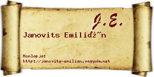 Janovits Emilián névjegykártya